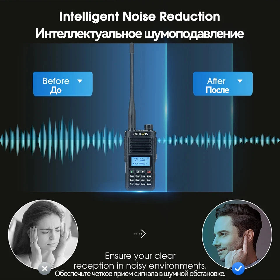 RA89 Walkie Talkie IP68 Usb-C Long Range Walkie Talkies FM VHF Ham Radio for Camping Hunting Emergency Rescue
