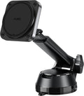 Magnetic Car Mount for Magsafe, Heavy Duty Phone Holder with 20 N55 Magnets, Strong Suction Cup, Adjustable Telescopic Arm, Dashboard & Windshield Mount for Iphone 12-17 Series and All Phones