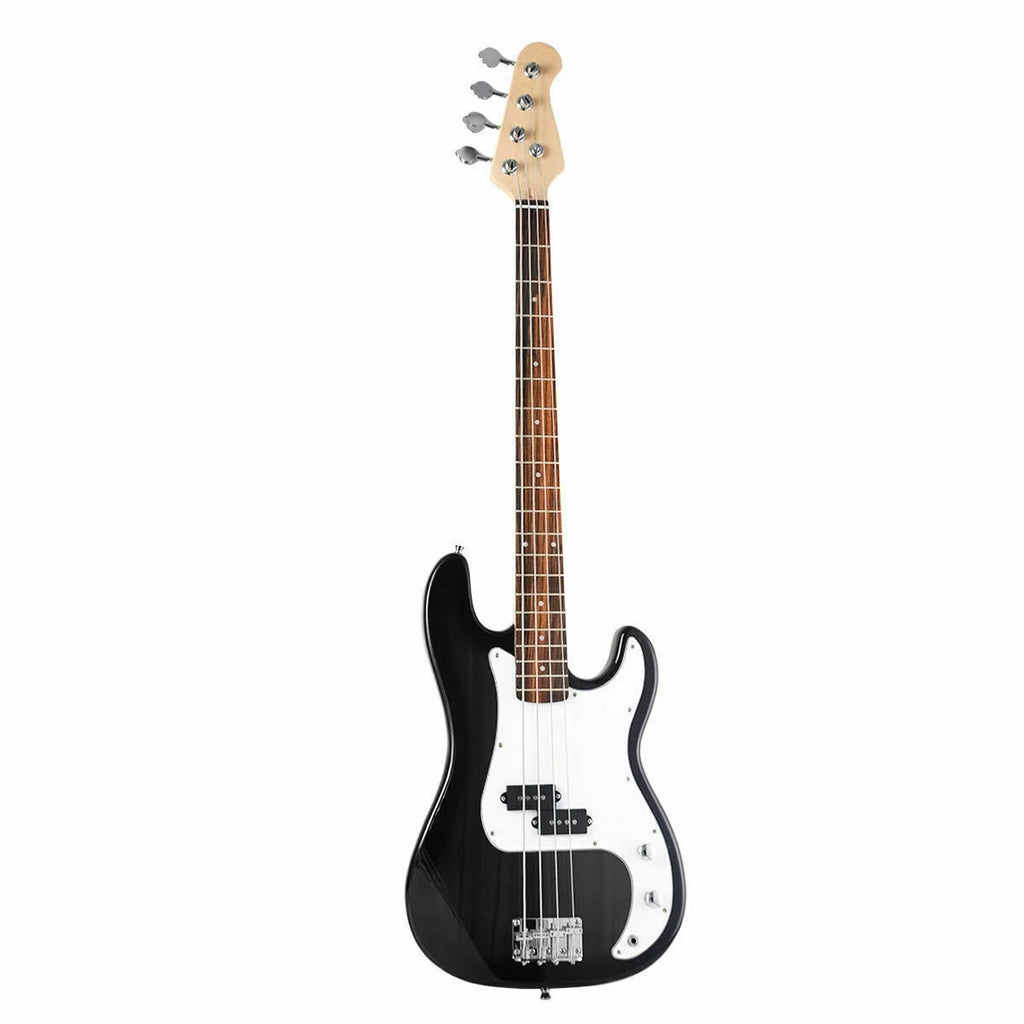 Black Full Size 4 String Electric Bass Guitar with Strap Guitar Bag Amp Cord
