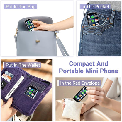 Compact and Versatile Mini Smartphone with 3-Inch HD Touch Screen, Dual SIM, and Face ID – Perfect for Students and Kids (2GB RAM + 16GB Storage) in Blue