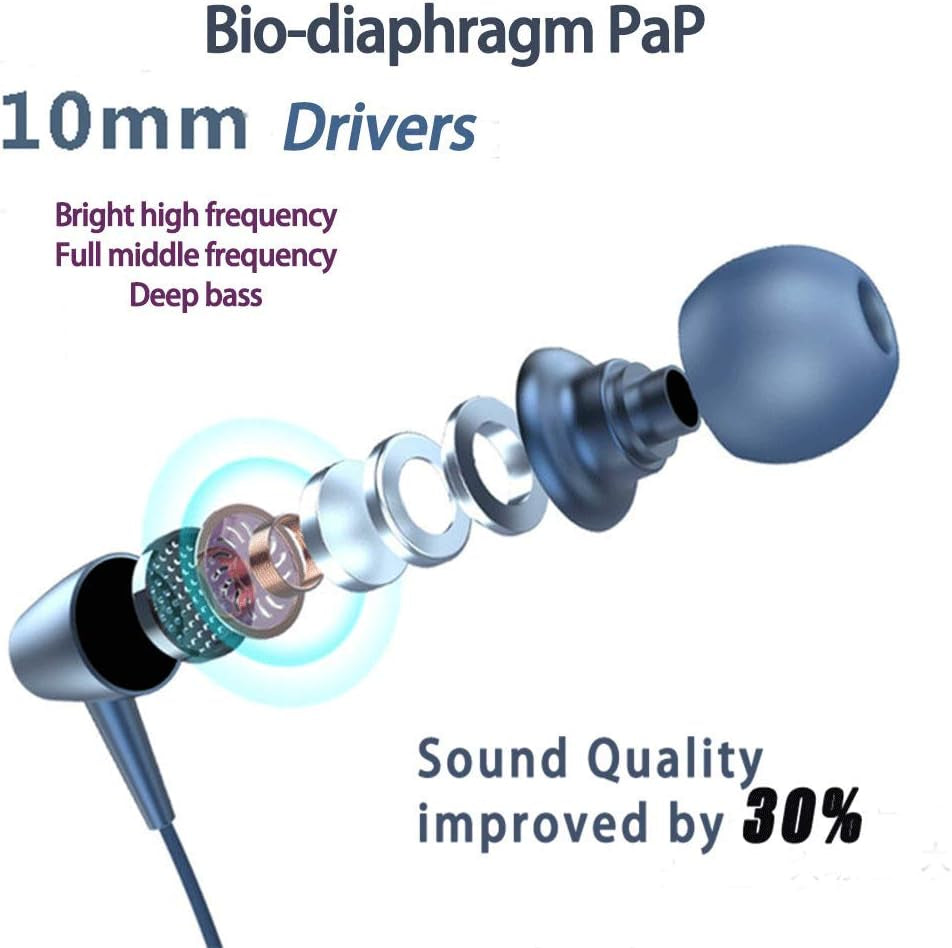 Bluetooth Headphones Wireless Neckband Bluetooth 5.0 Headset with 20 H Playtime, 10 Mm Drivers, Magnetic Earbuds, Crystal-Clear Voice and Noise Cancelling Mic, Sweatproof and Lightweight (Blue)
