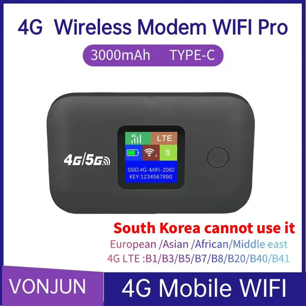 Portable 4G LTE Mobile WiFi Router - 150Mbps High-Speed Wireless Hotspot with SIM Card Slot for Home and On-the-Go Connectivity