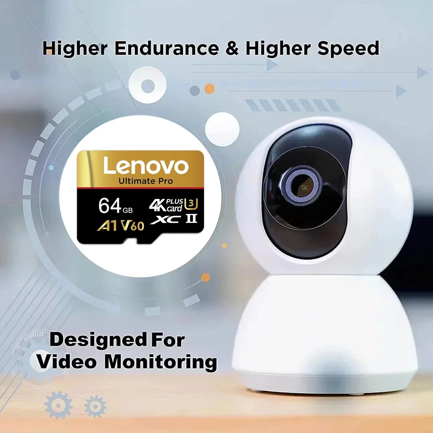 Lenovo High Endurance 512GB Micro TF SD TF Cards Memory Card SD Cards 256GB 32GB Secure Storage for Laptop/Camera/Smartphone