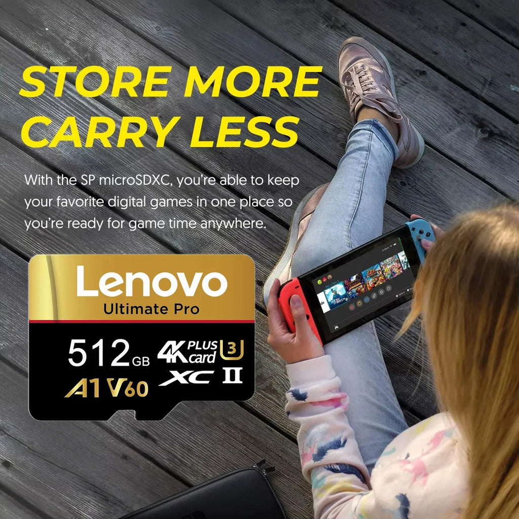 Lenovo High Endurance 512GB Micro TF SD TF Cards Memory Card SD Cards 256GB 32GB Secure Storage for Laptop/Camera/Smartphone
