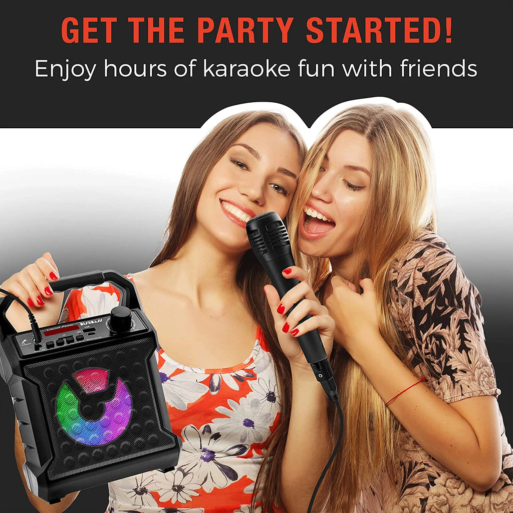 RISEBASS Karaoke Machine for Kids & Adults Singing Machine Speaker with Microphone, Black
